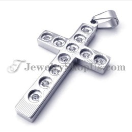 Eleganter Kreuz-Anhänger Aus Titan Mit Strasssteinen