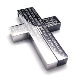 Schwarzer Kreuz-Halskettenanhänger Aus Reinem Titan Für Herren (Neu)