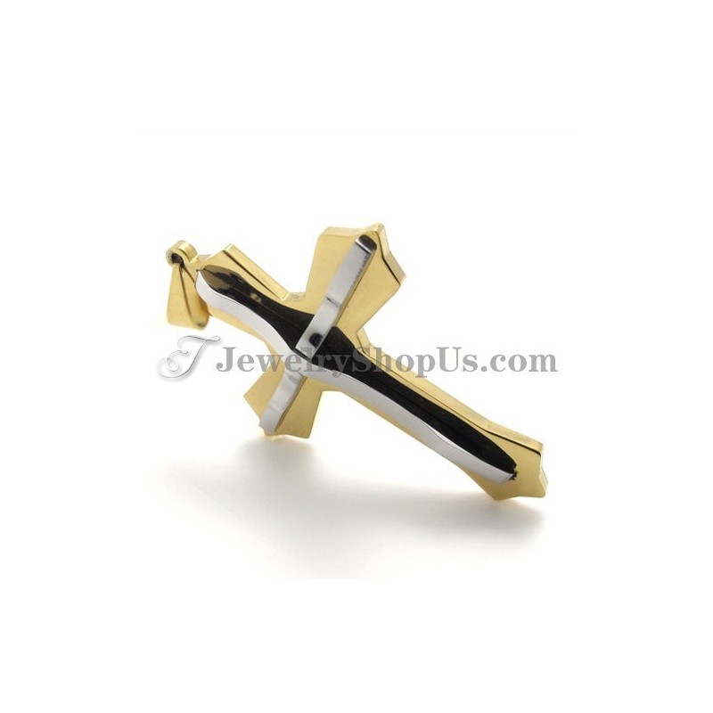 Modischer Kreuzanhänger Aus Titan In Gold Modischer Kreuzanhänger Aus Titan In Gold