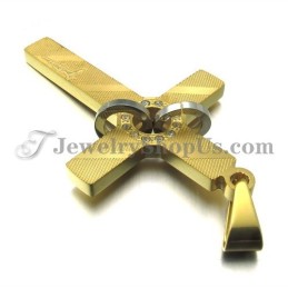 Kreuz Gold Titan Anhänger Mit Kreisen Strass