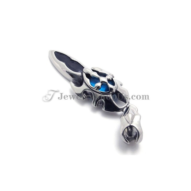 Modischer Anhänger Aus Titan Mit Blauem Zirkonia Modischer Anhänger Aus Titan Mit Blauem Zirkonia