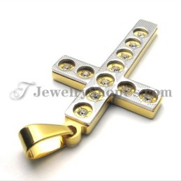 Eleganter Goldener Kreuz-Titan-Anhänger Mit Strasssteinen