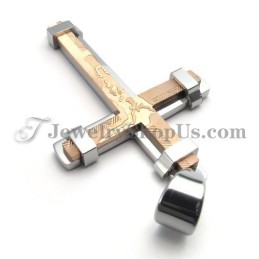 Wunderschöner Kreuzanhänger Aus Titan In Roségold Und Silber
