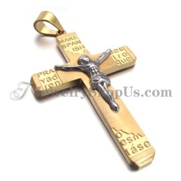 Wunderschöner Anhänger Kreuz Jesu Aus Goldenem Titan