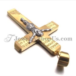 Wunderschöner Anhänger Kreuz Jesu Aus Goldenem Titan