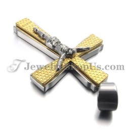 Eleganter Titan-Gold-Anhänger „Kreuz Des Judas“
