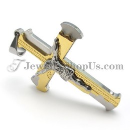 Klassischer Gold-Titan-Kreuz-Jesu-Anhänger