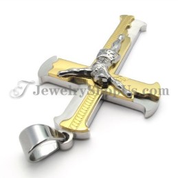 Klassischer Gold-Titan-Kreuz-Jesu-Anhänger