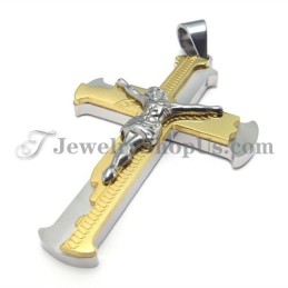 Klassischer Gold-Titan-Kreuz-Jesu-Anhänger