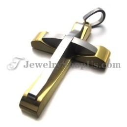 Eleganter Kreuzanhänger Aus Titan Und Gold