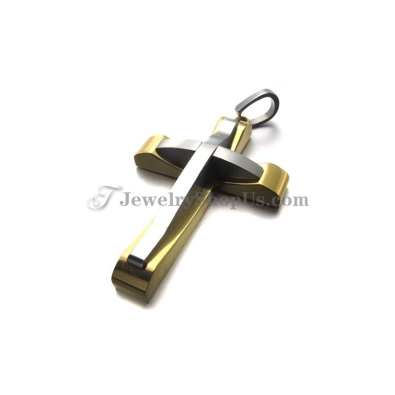Eleganter Kreuzanhänger Aus Titan Und Gold Eleganter Kreuzanhänger Aus Titan Und Gold