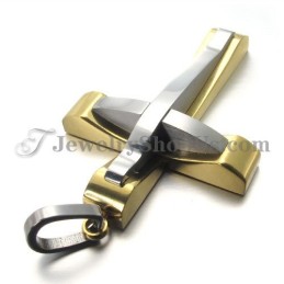 Eleganter Kreuzanhänger Aus Titan Und Gold