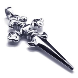 Halskette Mit Kreuz- Und Schwertanhänger Aus Reinem Titan Für Herren Und Jungen