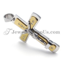 Wunderschöner Goldener Titan-Jesus-Kreuz-Anhänger