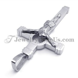 Eleganter Jesuskreuz-Anhänger Aus Silber Und Titan