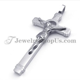 Eleganter Jesuskreuz-Anhänger Aus Silber Und Titan