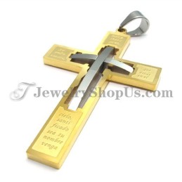 Eleganter Goldener Kreuzanhänger Aus Titan