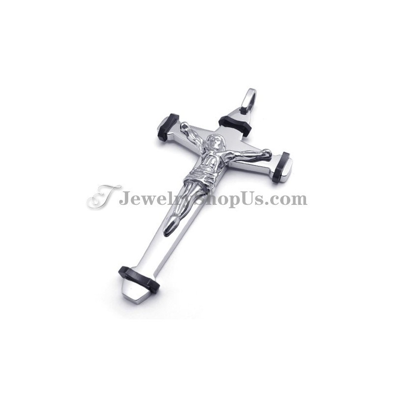 Eleganter Schwarzer Titan-Jesus-Kreuz-Anhänger Eleganter Schwarzer Titan-Jesus-Kreuz-Anhänger