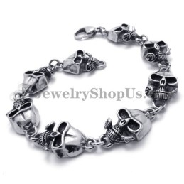 Elegantes Titan-Totenkopf-Armband