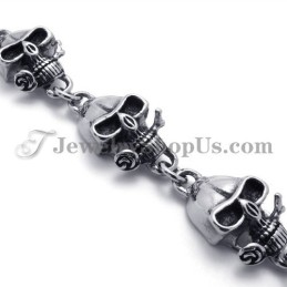 Elegantes Titan-Totenkopf-Armband