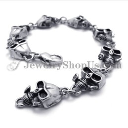 Elegantes Titan-Totenkopf-Armband