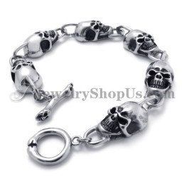 Modisches Totenkopf-Armband Aus Titan