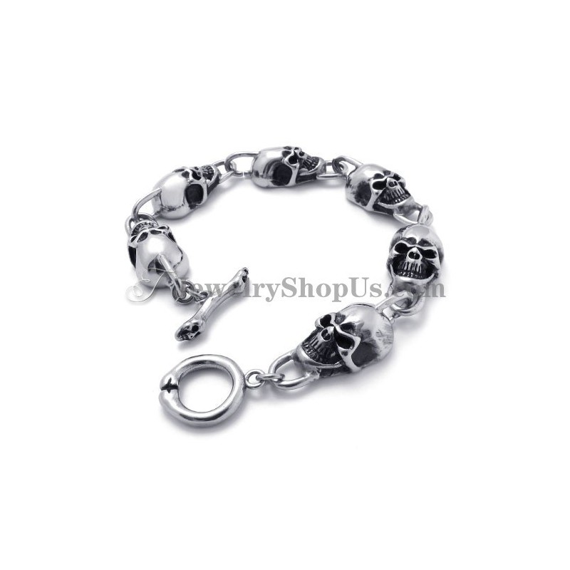Modisches Totenkopf-Armband Aus Titan Modisches Totenkopf-Armband Aus Titan