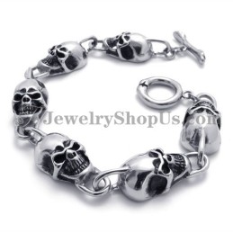 Modisches Totenkopf-Armband Aus Titan