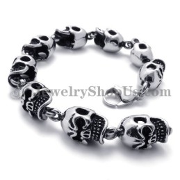 Elegantes Totenkopf Armband Aus Titan