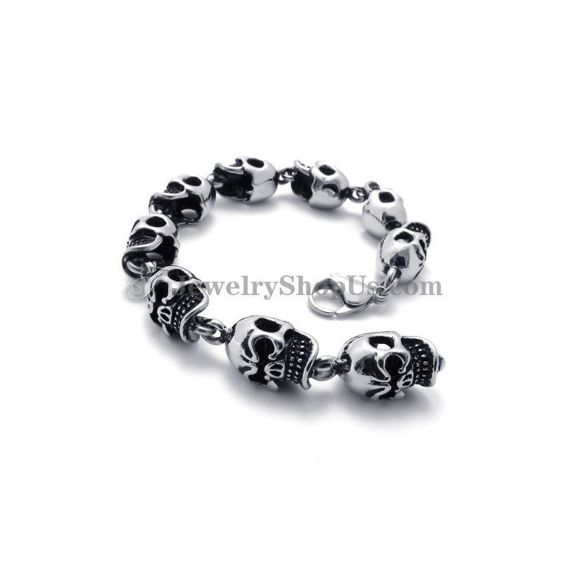 Elegantes Totenkopf Armband Aus Titan Elegantes Totenkopf Armband Aus Titan