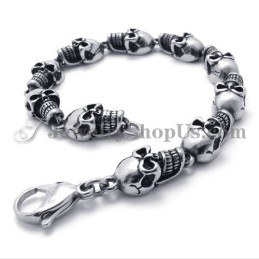 Elegantes Totenkopf Armband Aus Titan