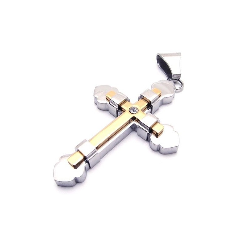 Goldener Kreuz-Halskettenanhänger Aus Reinem Titan Für Herren (Neu) Goldener Kreuz-Halskettenanhänger Aus Reinem Titan Für Herren (Neu)