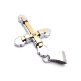 Goldener Kreuz-Halskettenanhänger Aus Reinem Titan Für Herren (Neu)