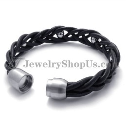 Modisches Lederarmband Mit Titan