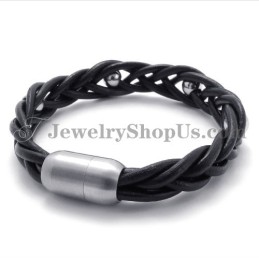 Modisches Lederarmband Mit Titan