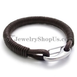 Modisches Lederarmband Aus Titan