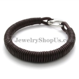 Modisches Lederarmband Aus Titan