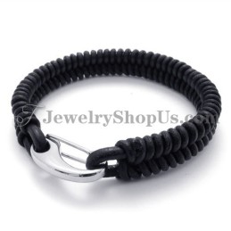Elegantes Leder-Titan-Armband