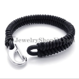Elegantes Leder-Titan-Armband