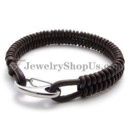 Wunderschönes Braunes Armband Aus Titan Und Leder