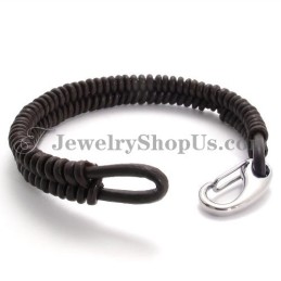 Wunderschönes Braunes Armband Aus Titan Und Leder