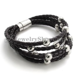 Modisches Braunes Lederarmband Mit Titan