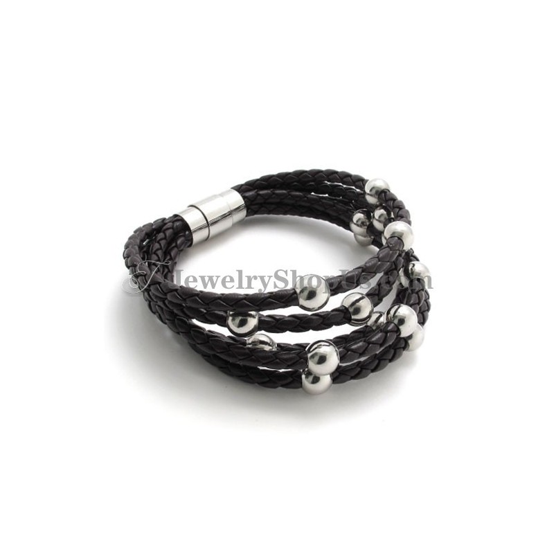 Modisches Braunes Lederarmband Mit Titan Modisches Braunes Lederarmband Mit Titan
