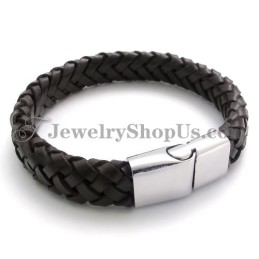 Wunderschönes Leder-Titan-Armband
