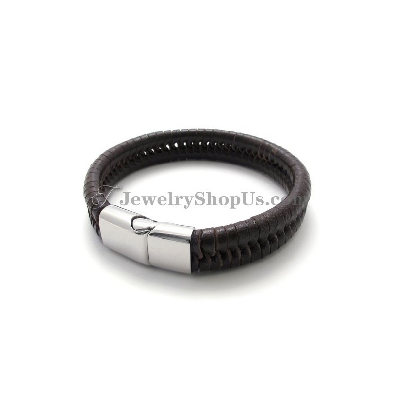 Elegantes Braunes Titan Mit Lederarmband Elegantes Braunes Titan Mit Lederarmband