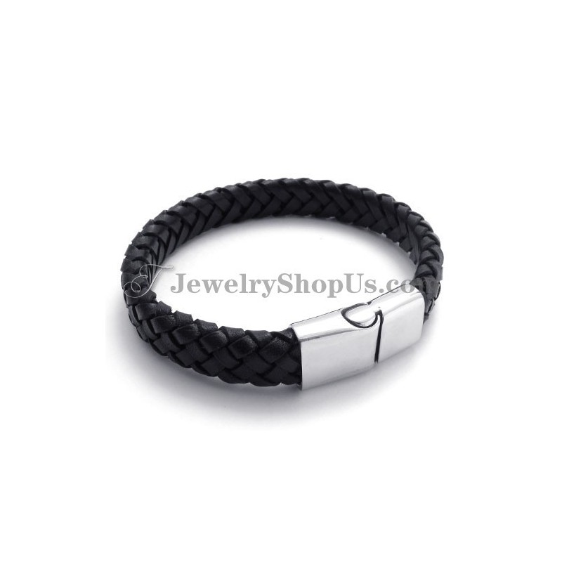 Elegantes Schwarzes Titan Mit Lederarmband Elegantes Schwarzes Titan Mit Lederarmband