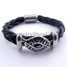 Modisches Lederarmband Aus Titan