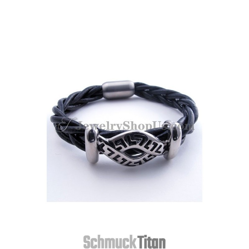 Modisches Lederarmband Aus Titan
