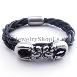 Modisches Titan-Lederarmband