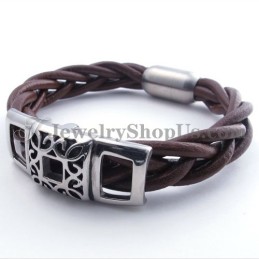 Modisches Braunes Titan-Lederarmband